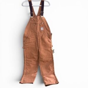 New Carhartt R02 40 x 32 Brown Duck Bib Insulated Overalls Made in USA